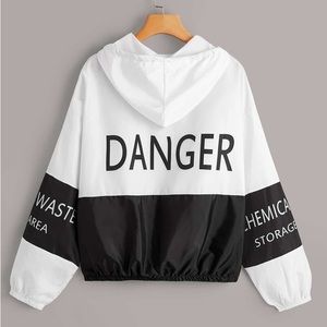 “Danger Chemical Waste Storage Area”  Zippered Lighweight Jacket Funny XS SHEIN